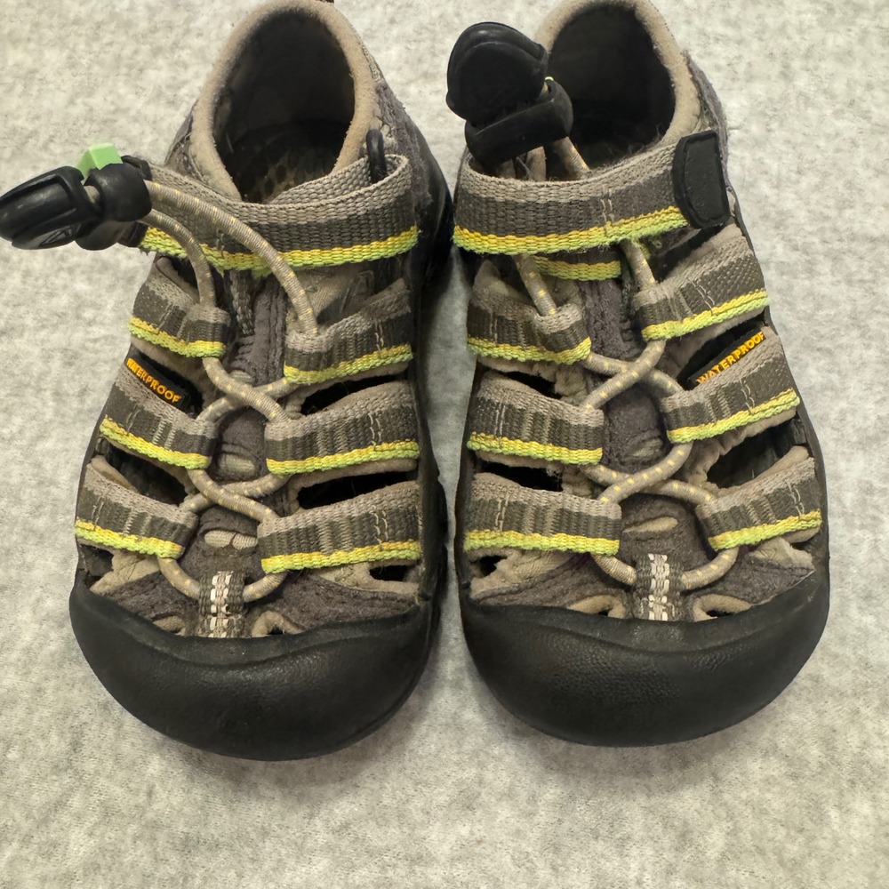 Keen Kids Newport H2 Waterproof Sandals Gray Lime Green Hiking Shoes Size 10/11 - Picture 5 of 7